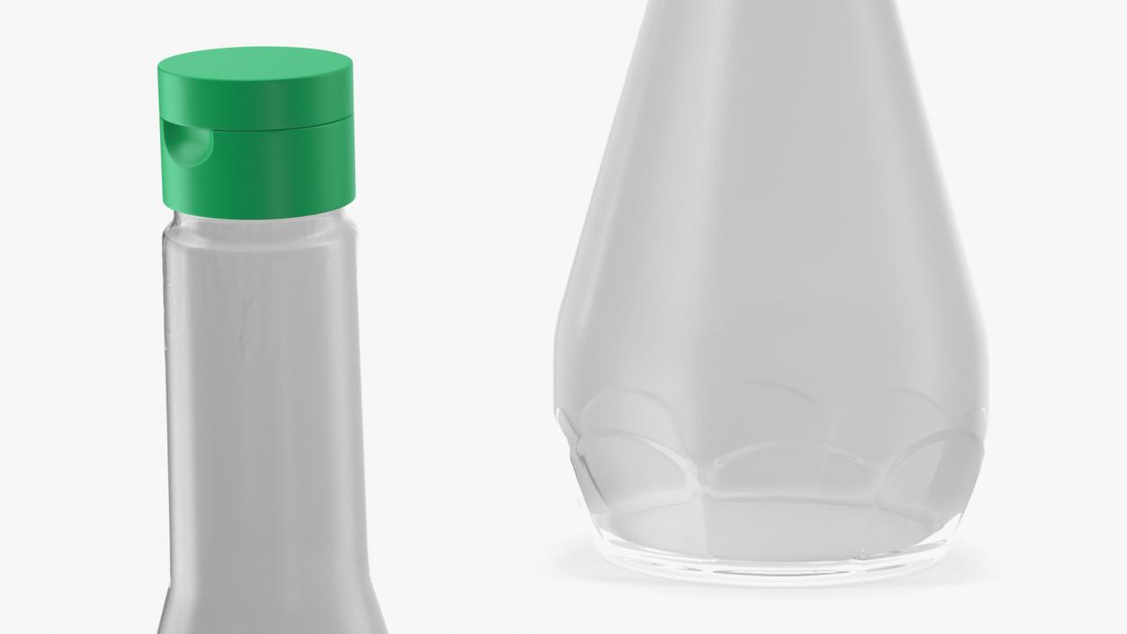 3D Sauce Bottle with Green Cap Empty model