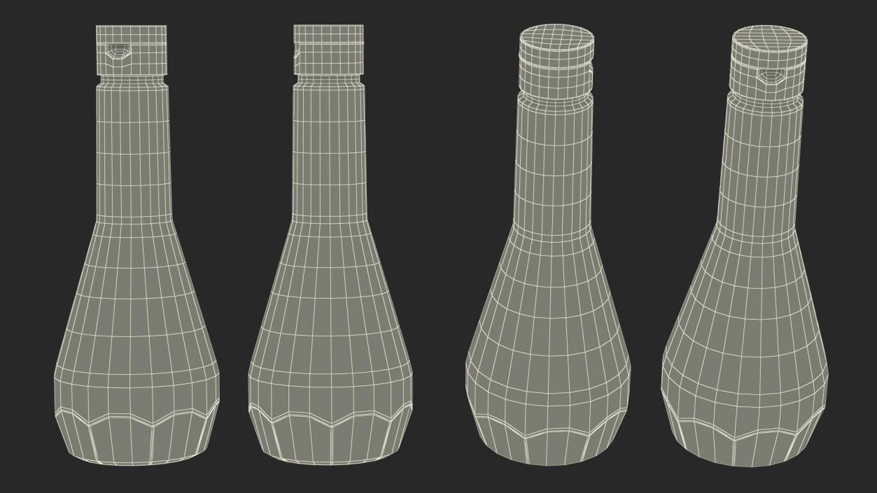 3D Sauce Bottle with Green Cap Empty model