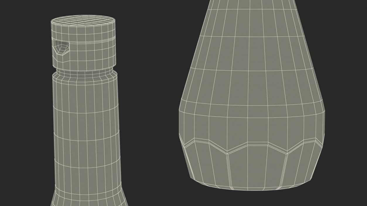 3D Sauce Bottle with Green Cap Empty model