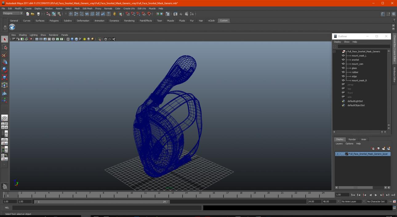3D model Full Face Snorkel Mask Generic