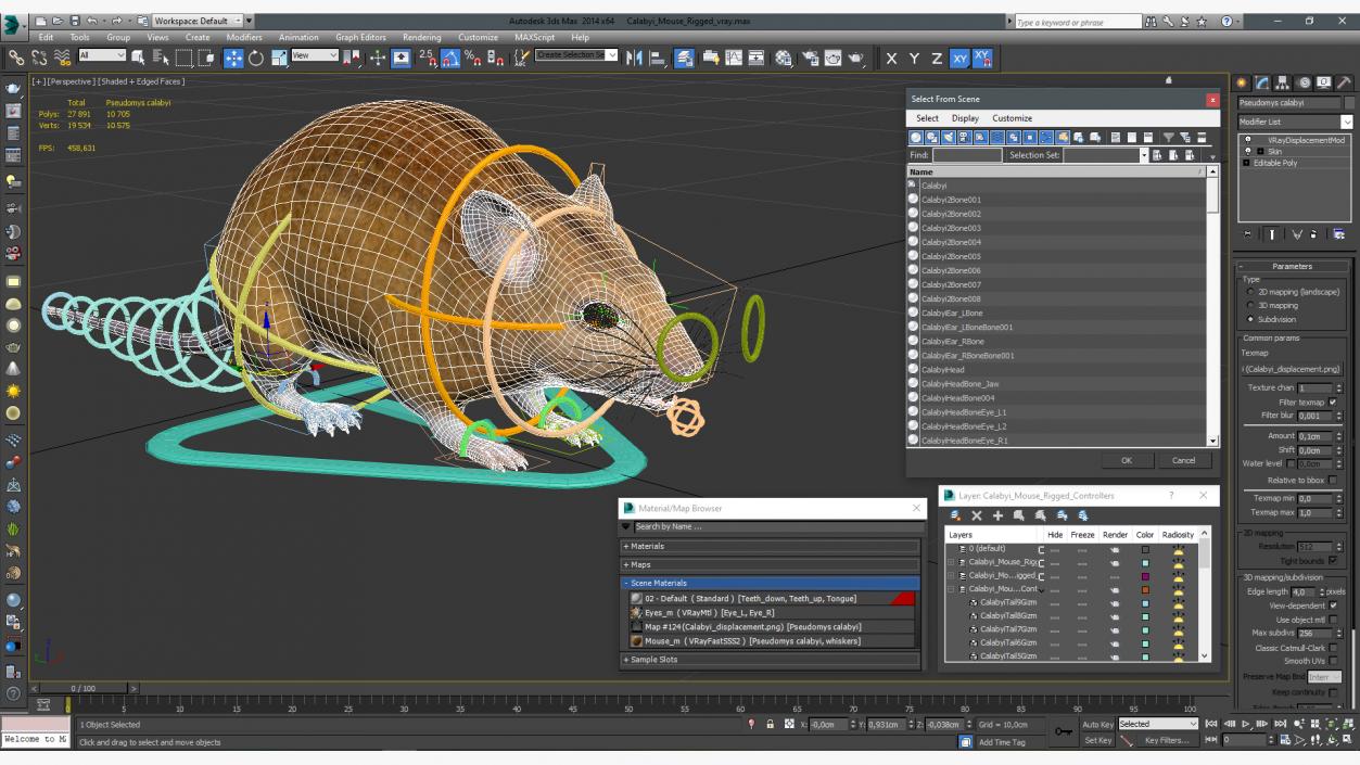 3D model Calabyi Mouse Rigged