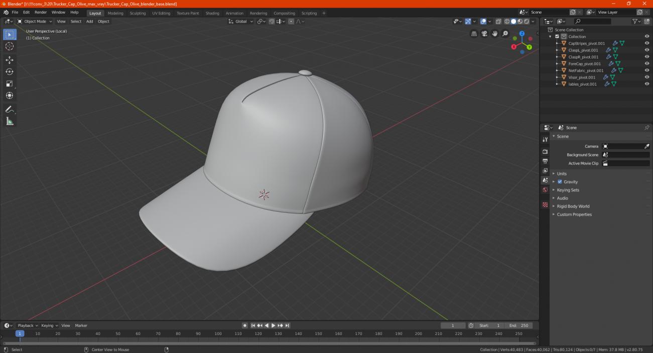 3D Trucker Hat Grey