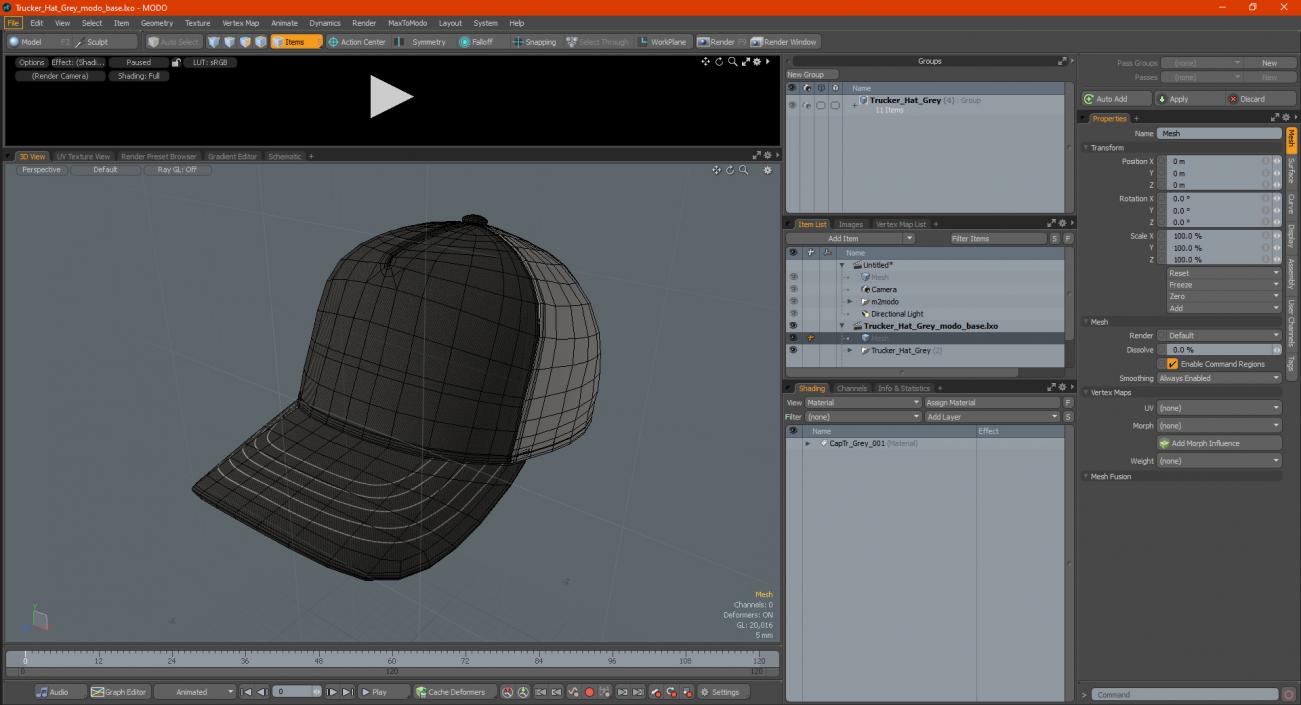 3D Trucker Hat Grey