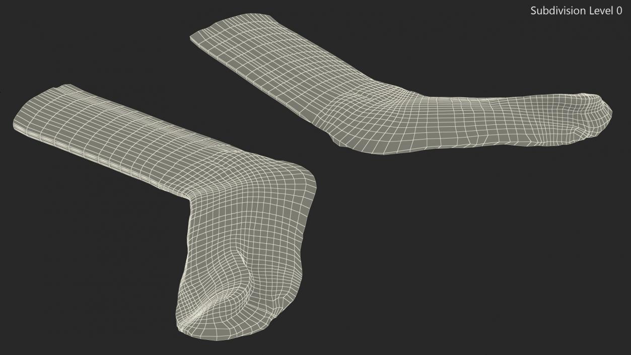 3D model Long Socks Nike Grey Idle