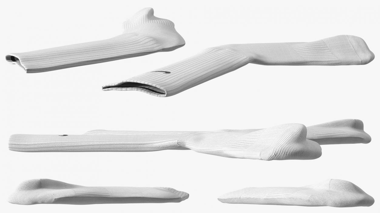 3D model Long Socks Nike Grey Idle