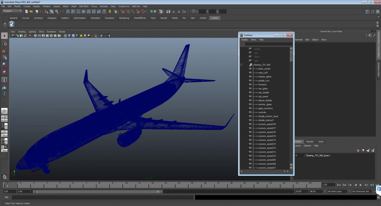 Boeing 737-900 with Interior Southwest Airlines 3D