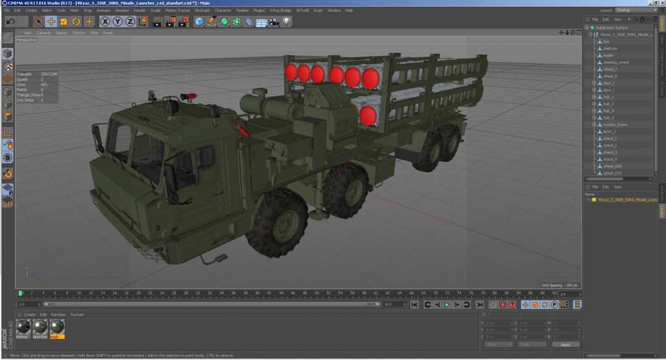 3D model Vityaz S 350E 50R6 Missile Launcher