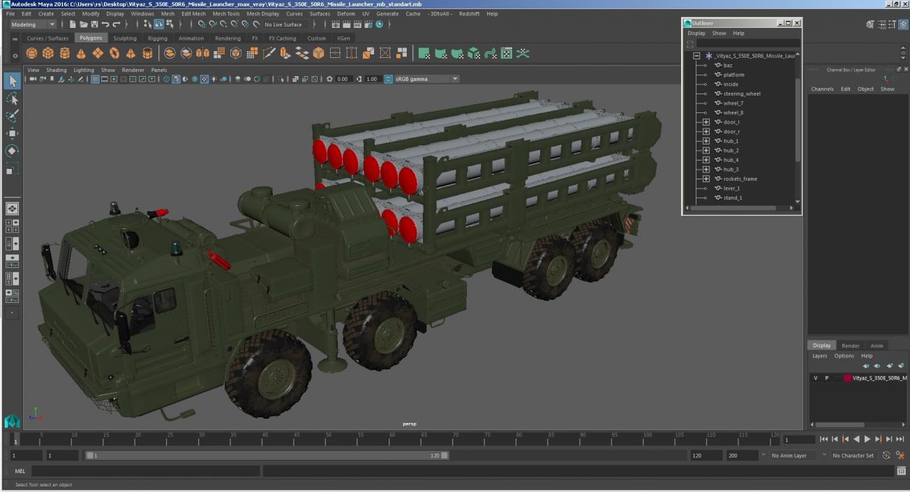 3D model Vityaz S 350E 50R6 Missile Launcher