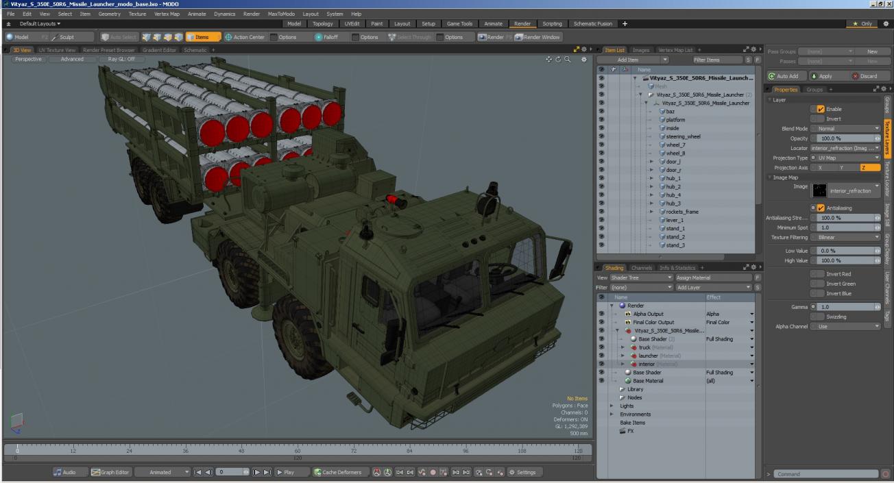 3D model Vityaz S 350E 50R6 Missile Launcher