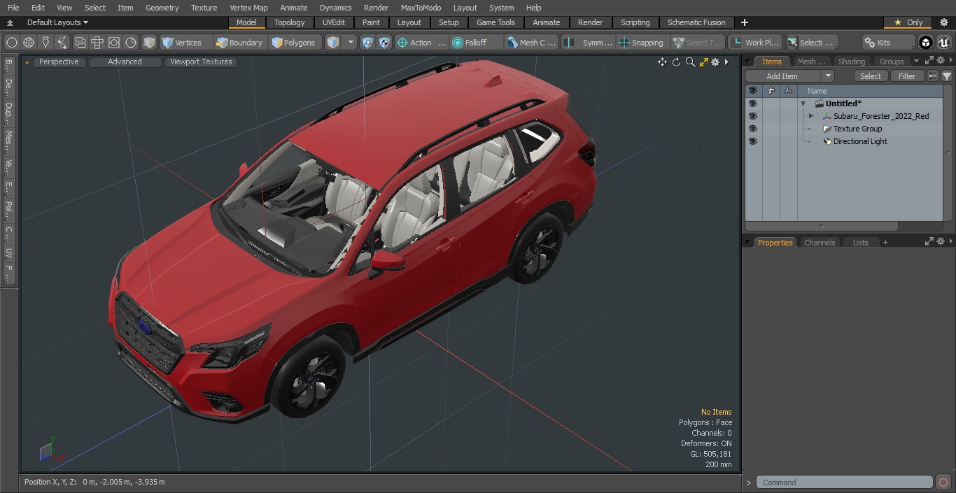 Subaru Forester 2022 Red 3D model