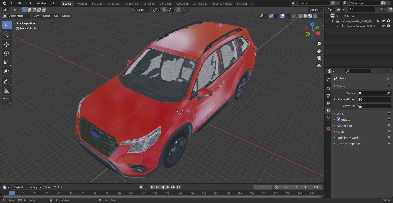 Subaru Forester 2022 Red 3D model