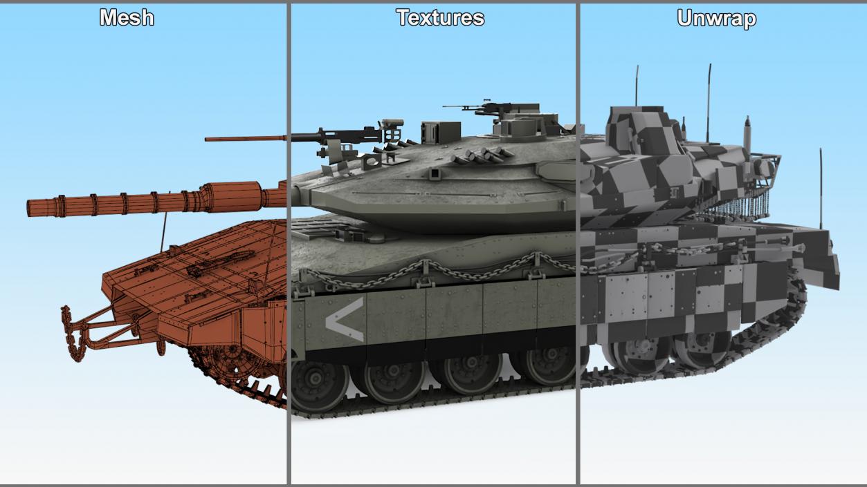 3D Israeli Tank Merkava 5 Olive model