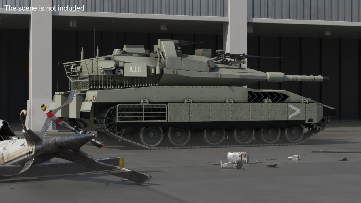 3D Israeli Tank Merkava 5 Olive model