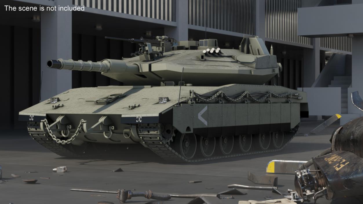 3D Israeli Tank Merkava 5 Olive model