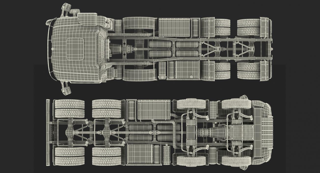 Mercedes Benz Arocs 8X8 Cab Chassis Rigged 3D