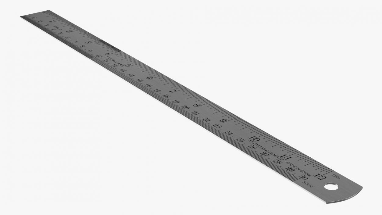 Stainless Steel Ruler 30 Inch 3D model