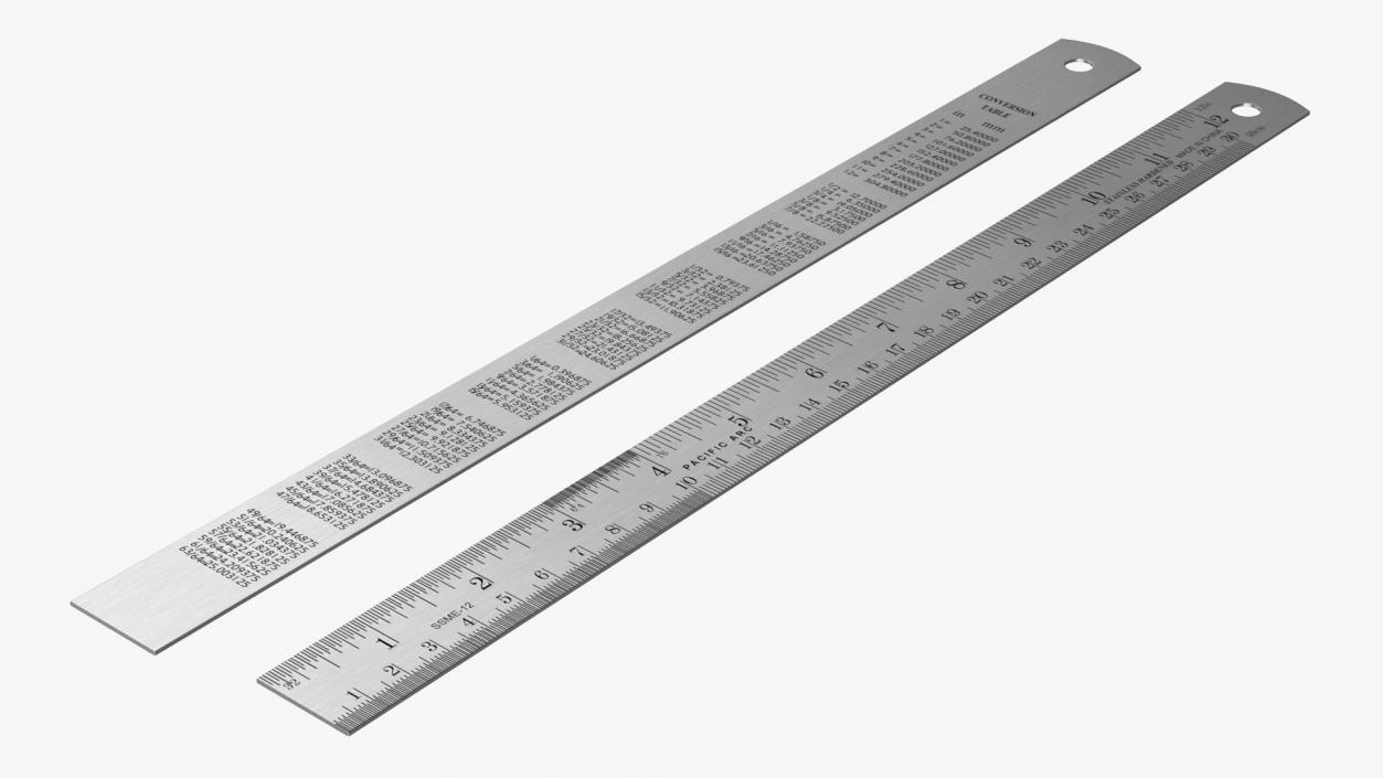 Stainless Steel Ruler 30 Inch 3D model