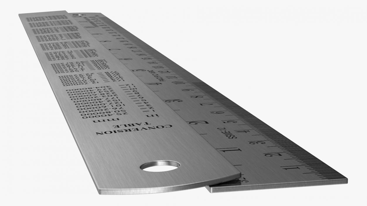 Stainless Steel Ruler 30 Inch 3D model