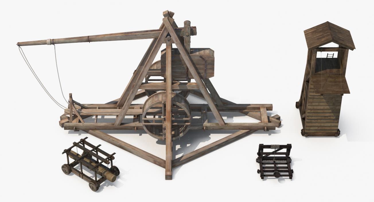 3D Medieval Siege Weapons Collection model