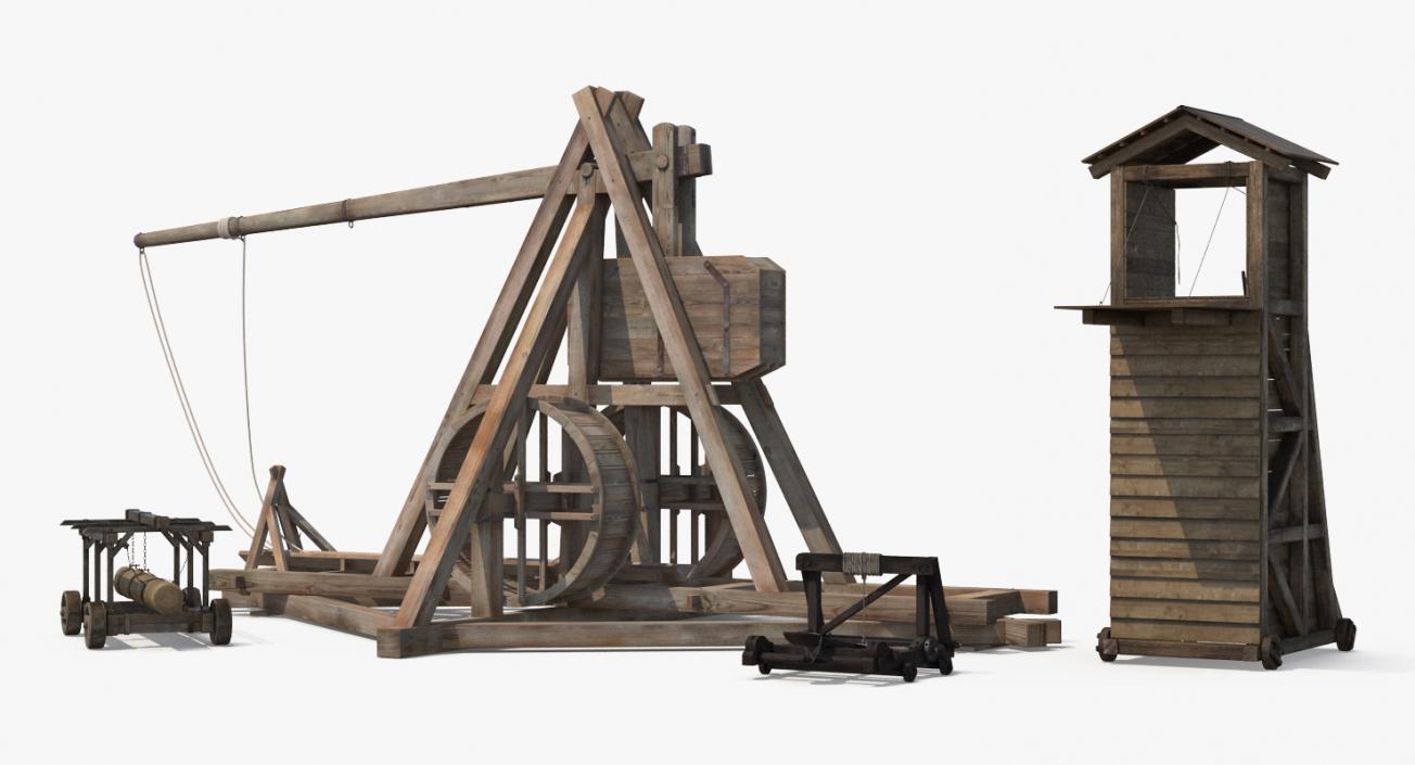 3D Medieval Siege Weapons Collection model