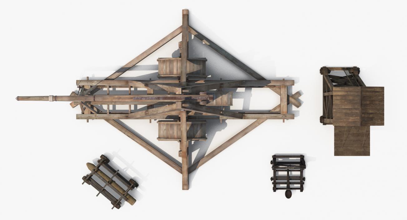 3D Medieval Siege Weapons Collection model