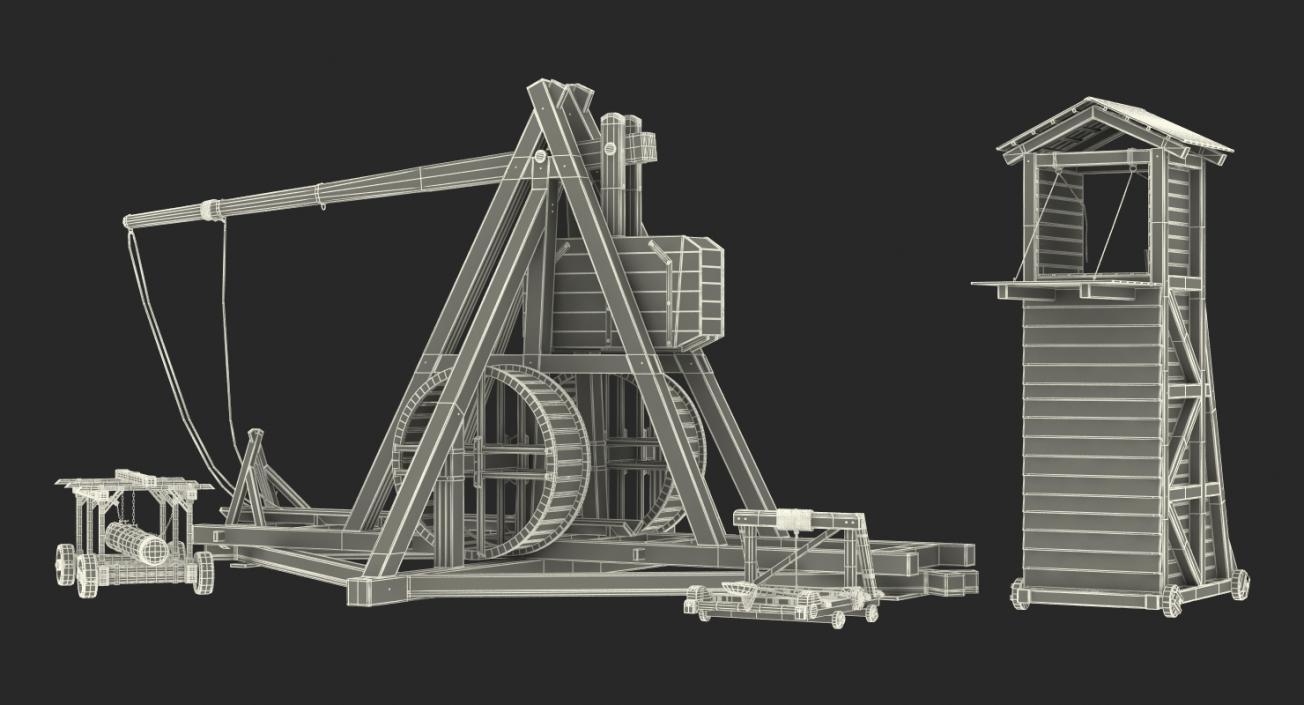 3D Medieval Siege Weapons Collection model