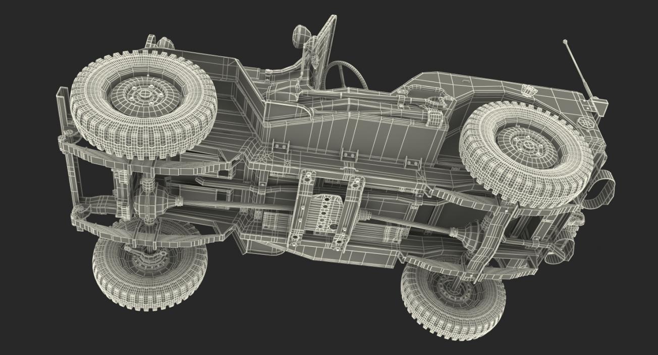 3D LCVP Boat with Jeep Willys Rigged model