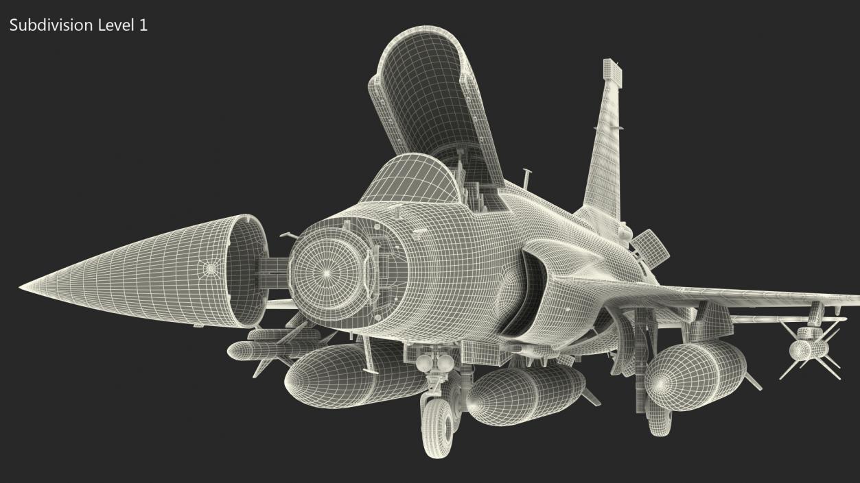 PAC JF-17 Thunder Pakistan Air Force with Armament Rigged 3D