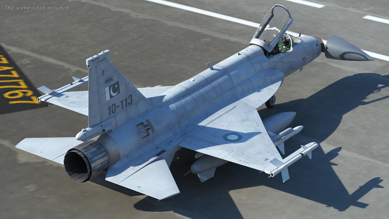 PAC JF-17 Thunder Pakistan Air Force with Armament Rigged 3D