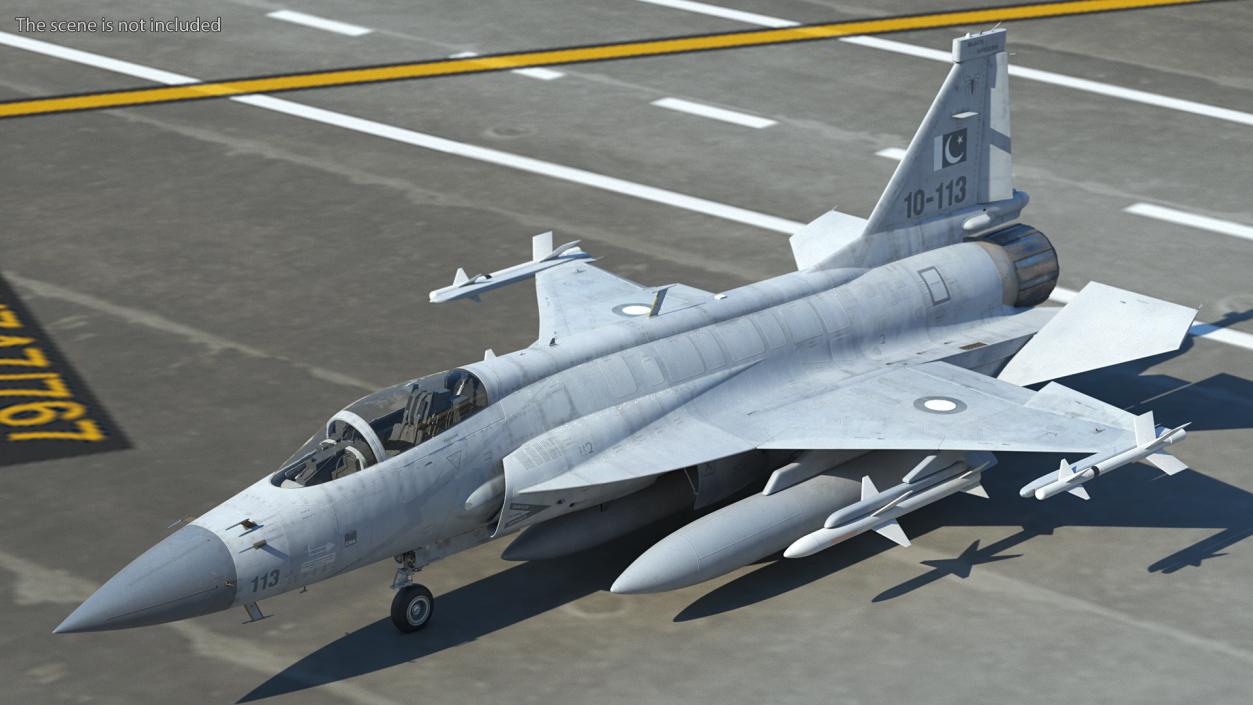 PAC JF-17 Thunder Pakistan Air Force with Armament Rigged 3D