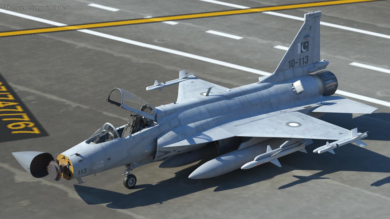 PAC JF-17 Thunder Pakistan Air Force with Armament Rigged 3D