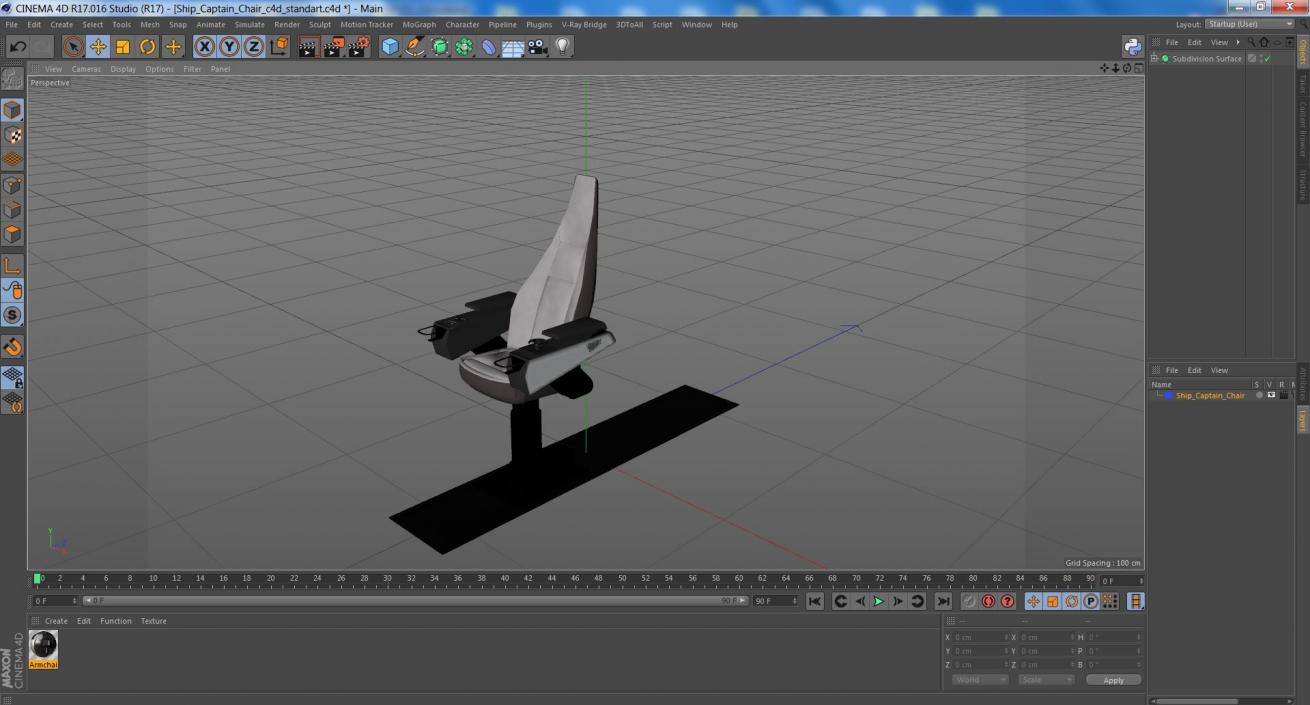 3D Ship Captain Chair model