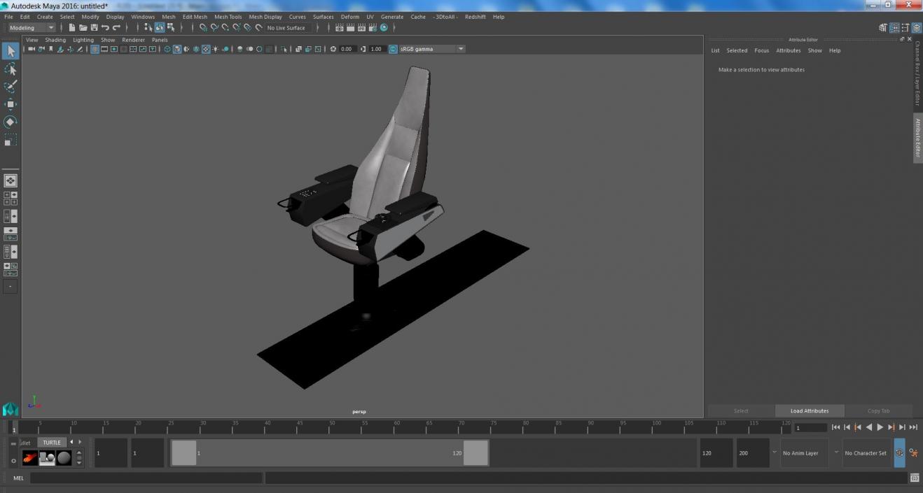 3D Ship Captain Chair model