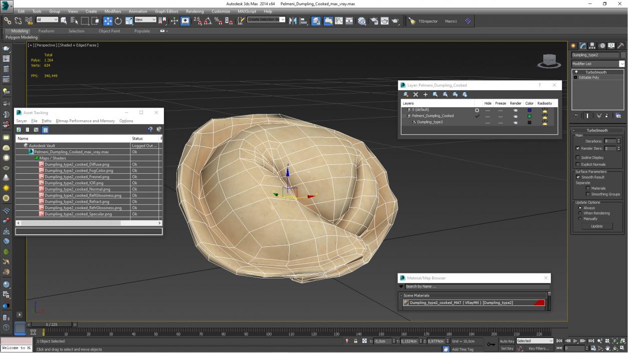 3D model Pelmeni Dumpling Cooked 2