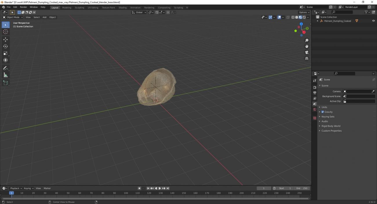 3D model Pelmeni Dumpling Cooked 2