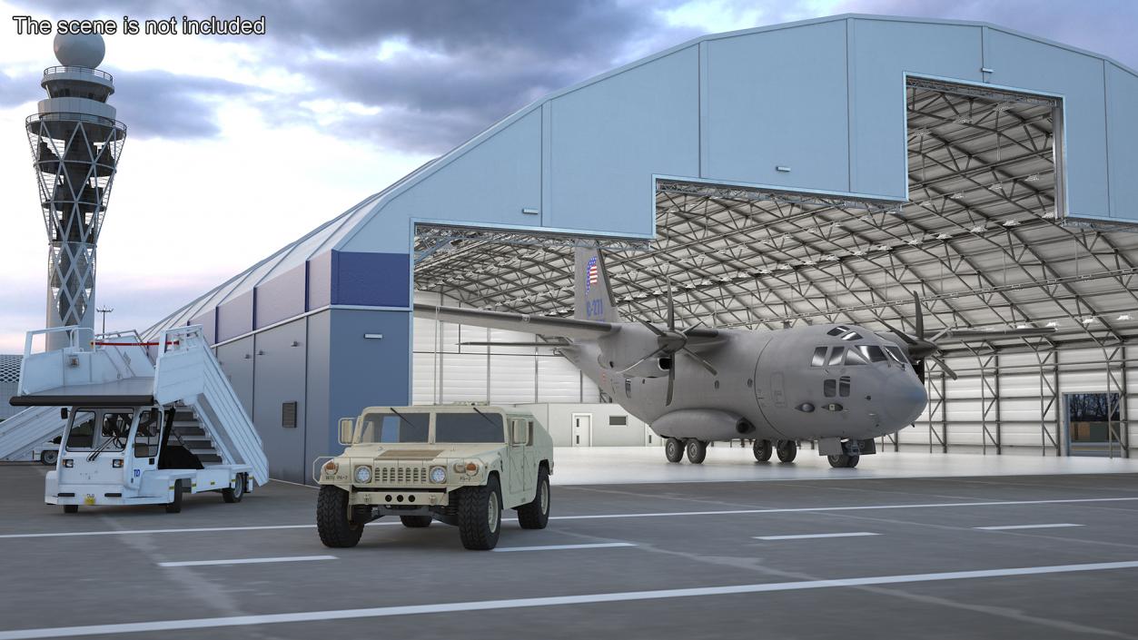 Aircraft C-27J Spartan Italian Rigged 3D