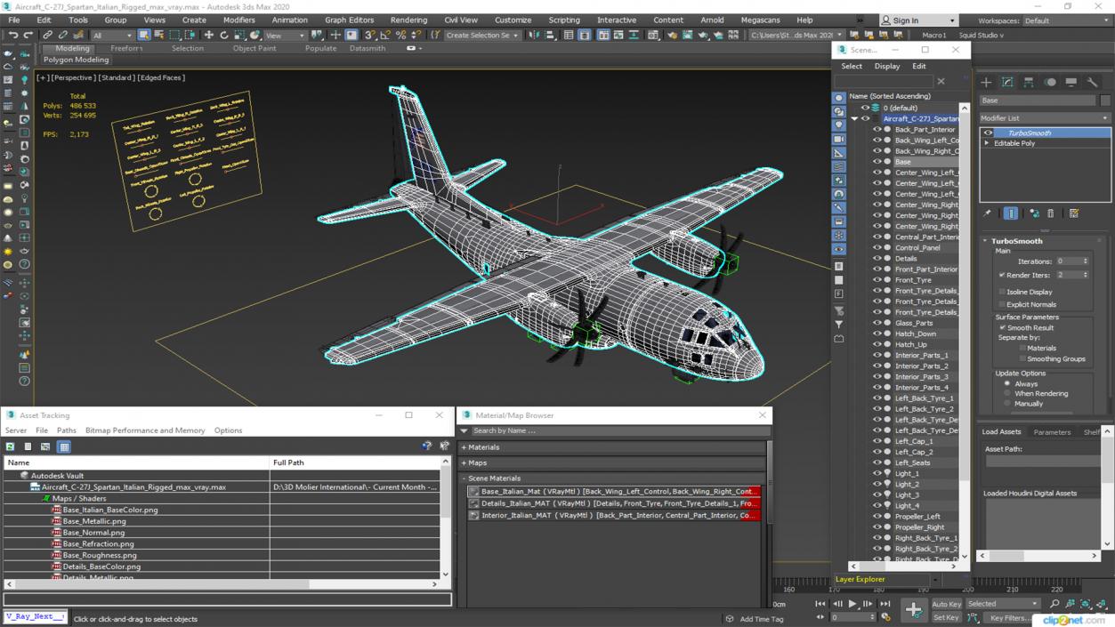 Aircraft C-27J Spartan Italian Rigged 3D