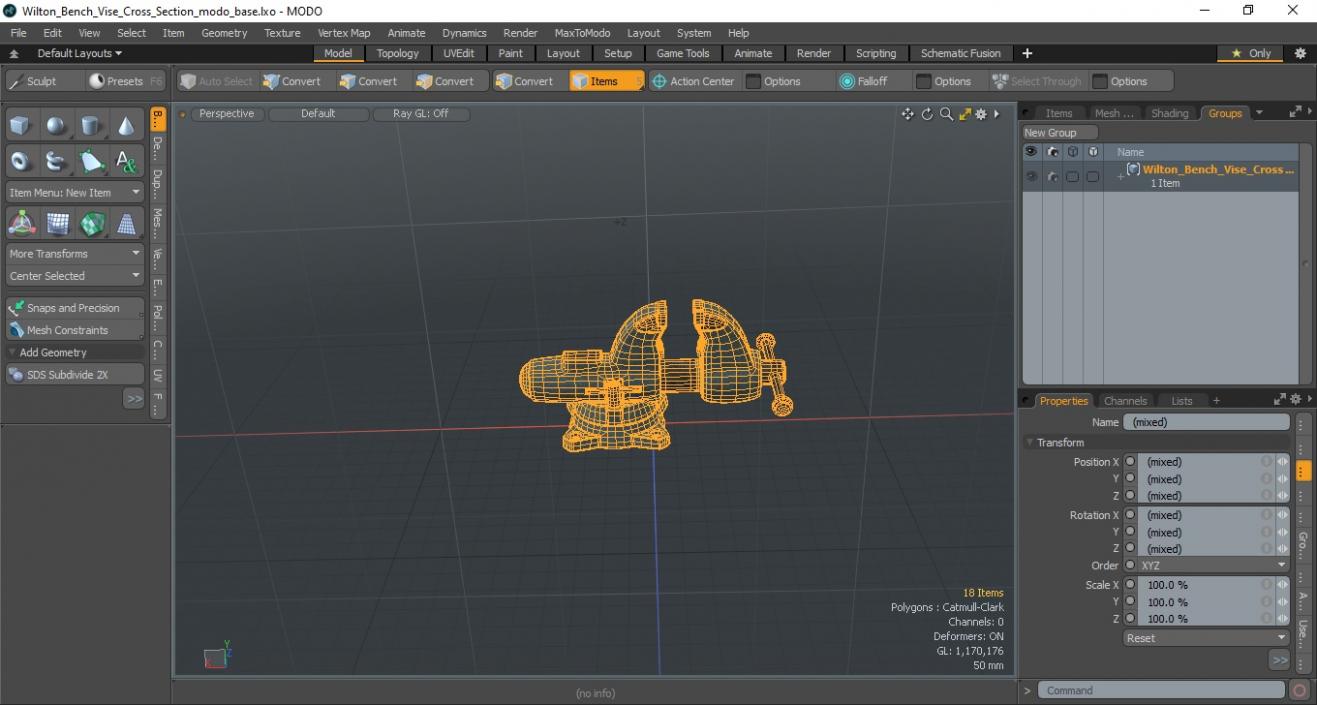 3D Wilton Bench Vise Cross Section