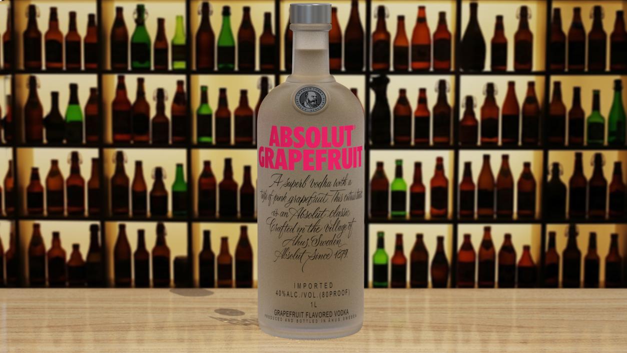 Absolut Grapefruit Vodka 3D model