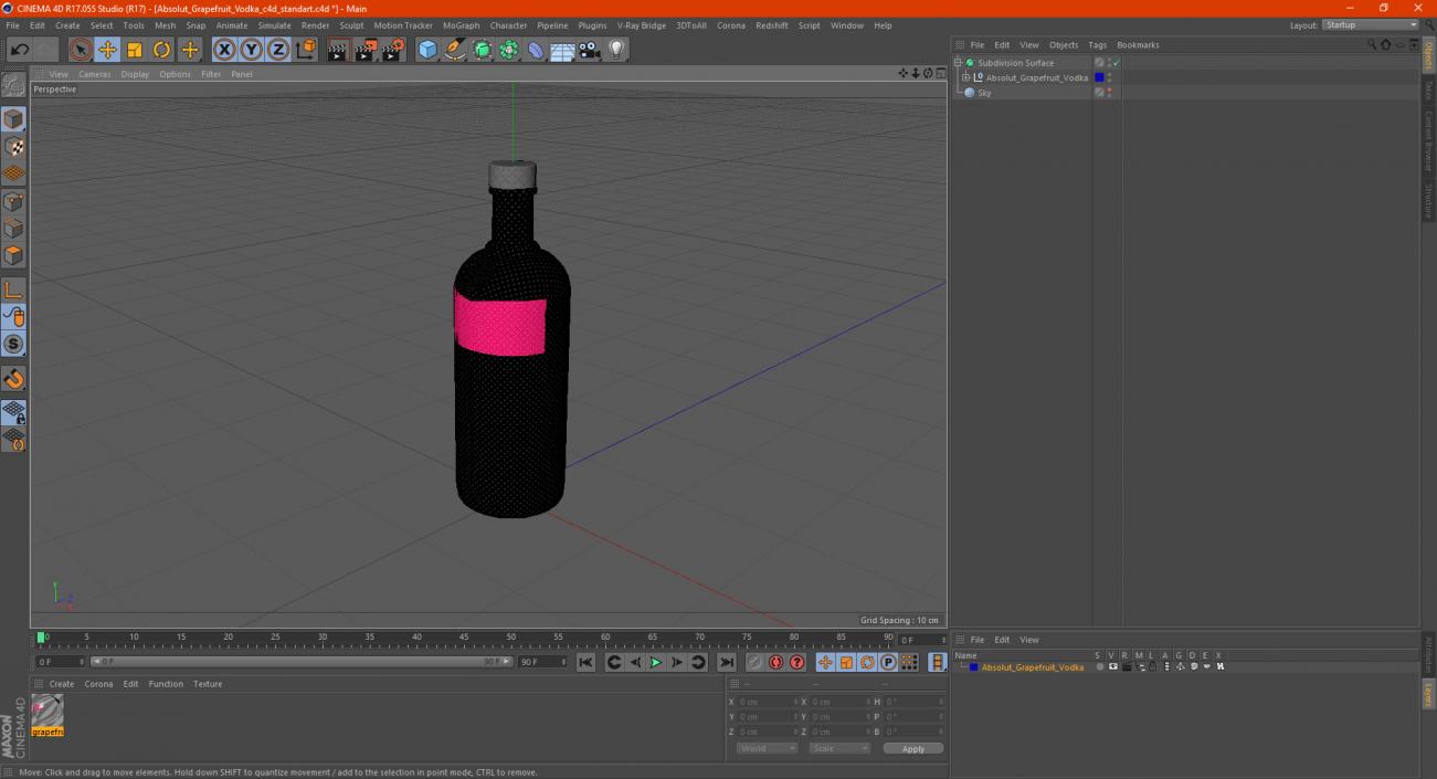 Absolut Grapefruit Vodka 3D model