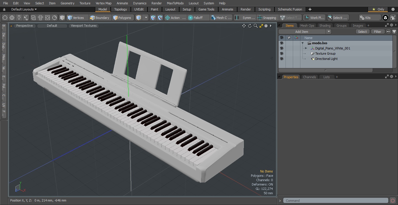 Digital Piano White 3D model