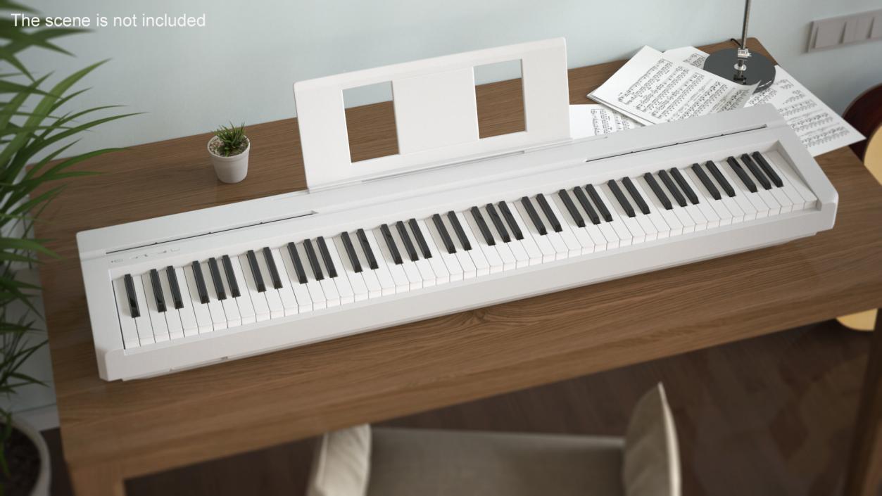 Digital Piano White 3D model