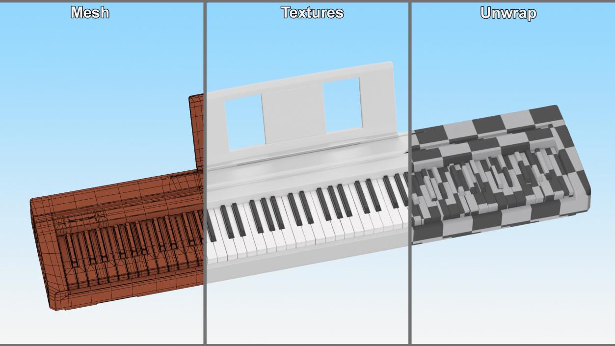 Digital Piano White 3D model