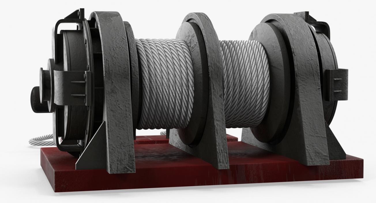 3D Mooring Bollard with Ship Ropes