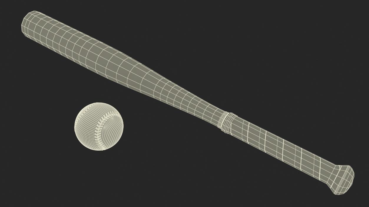 3D Aluminium Baseball Bat and Ball