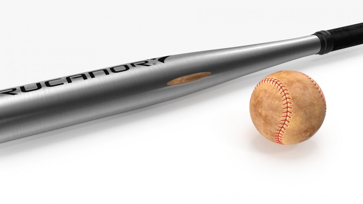 3D Aluminium Baseball Bat and Ball