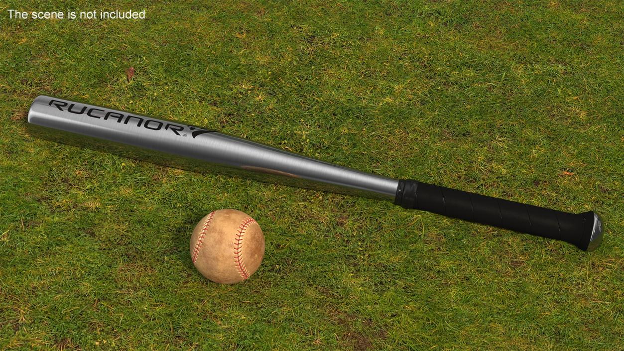 3D Aluminium Baseball Bat and Ball