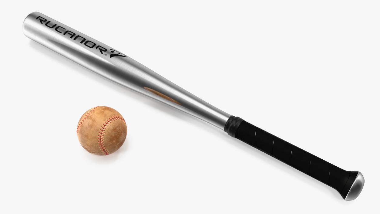 3D Aluminium Baseball Bat and Ball