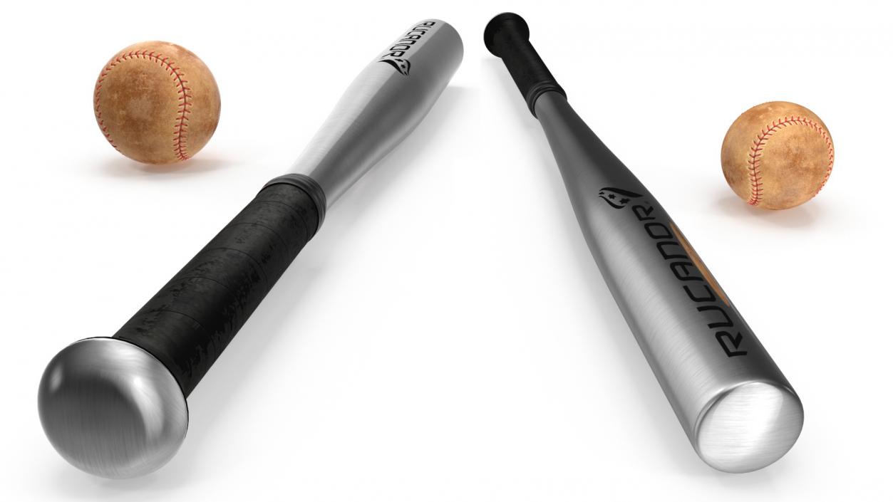 3D Aluminium Baseball Bat and Ball