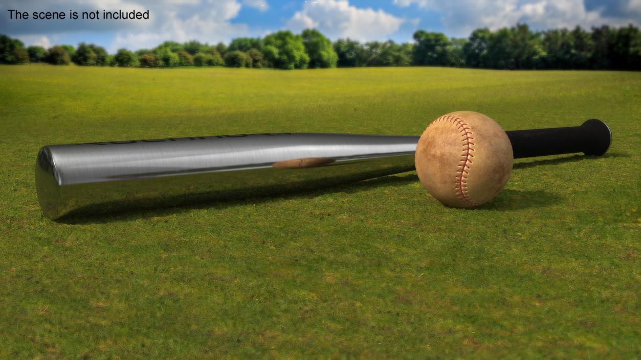 3D Aluminium Baseball Bat and Ball